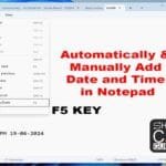 Adding Date and Time in Notepad