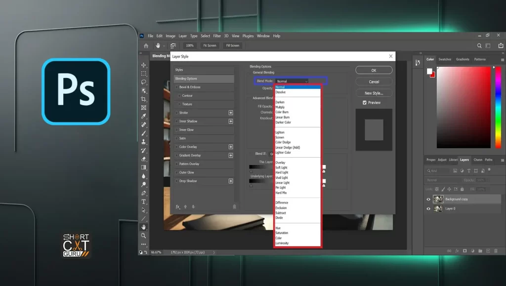 Use for Blending Modes Adobe Photoshop Keyboard Shortcuts