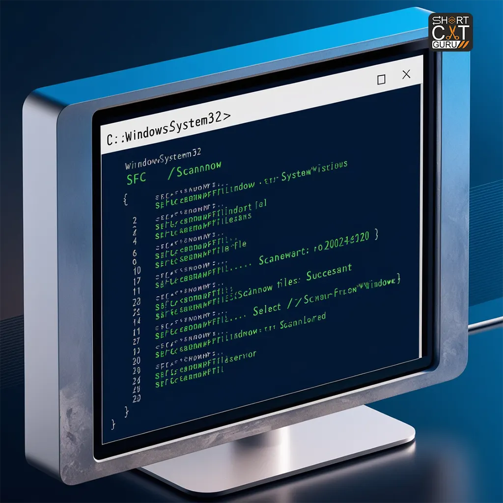 Command Prompt running the SFC command