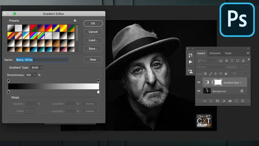 Converting images using the Black-and-White dialog box