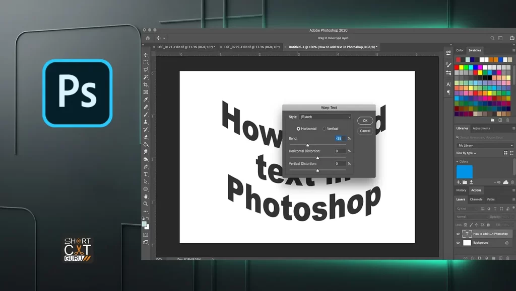 Select and Edit Text Adobe Photoshop Shortcut Keys