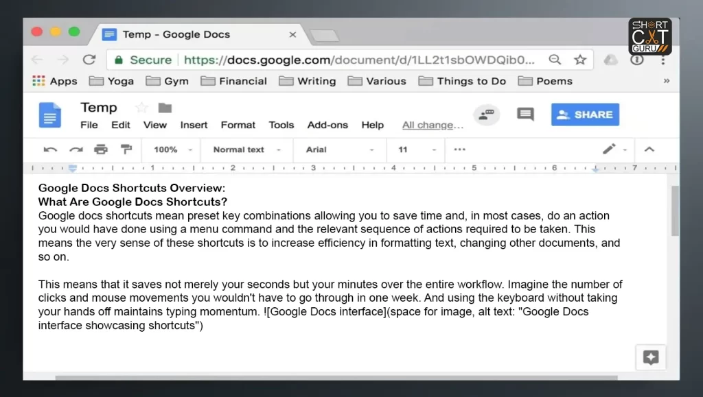 Paragraph Formatting Google Docs Shortcuts