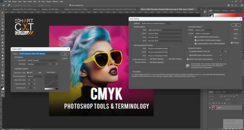 Photoshop CMYK Color Setting