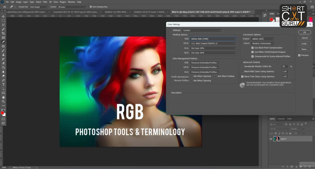 Photoshop RGB Color Settings