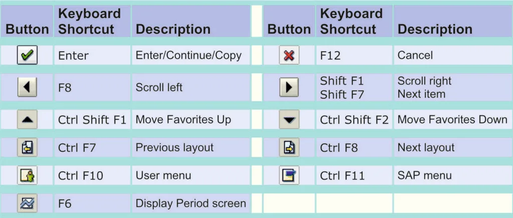 SAP Navigation Buttons