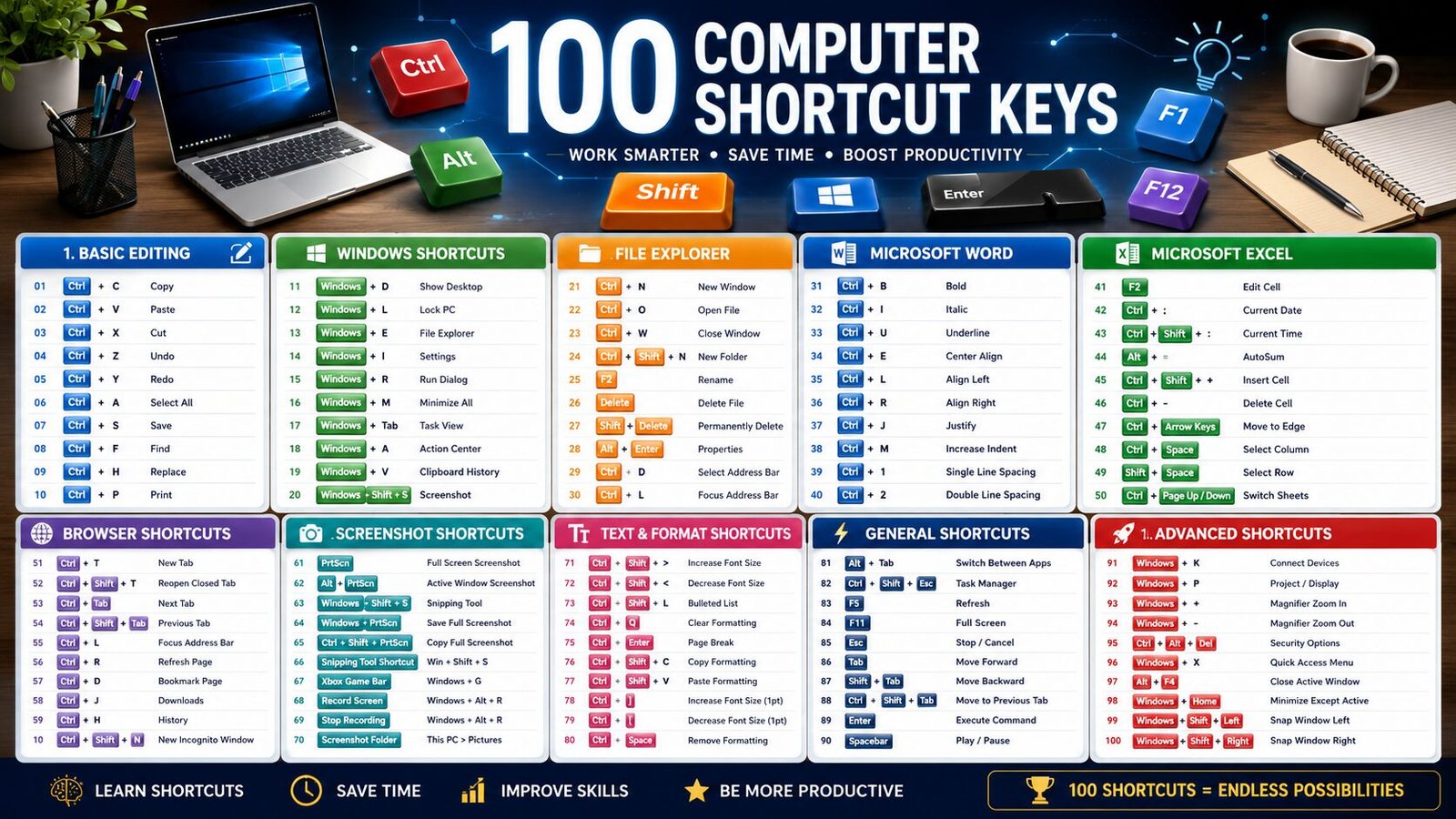 100 Computer Shortcut Keys Every User Should Know 3 100 Computer Shortcut Keys Every User Should Know