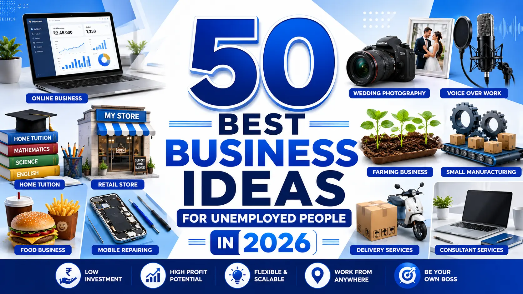 50 Best Business Ideas for Unemployed People in 2026 2 50 Best Business Ideas for Unemployed People in 2026
