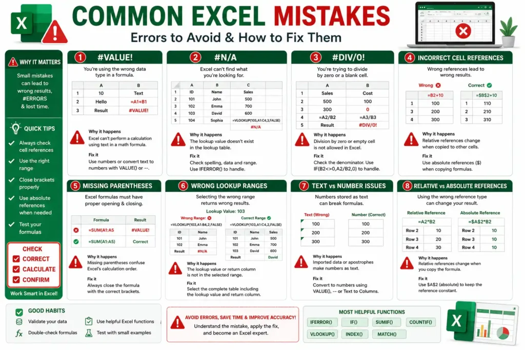 Common Excel Formula Mistakes to Avoid 