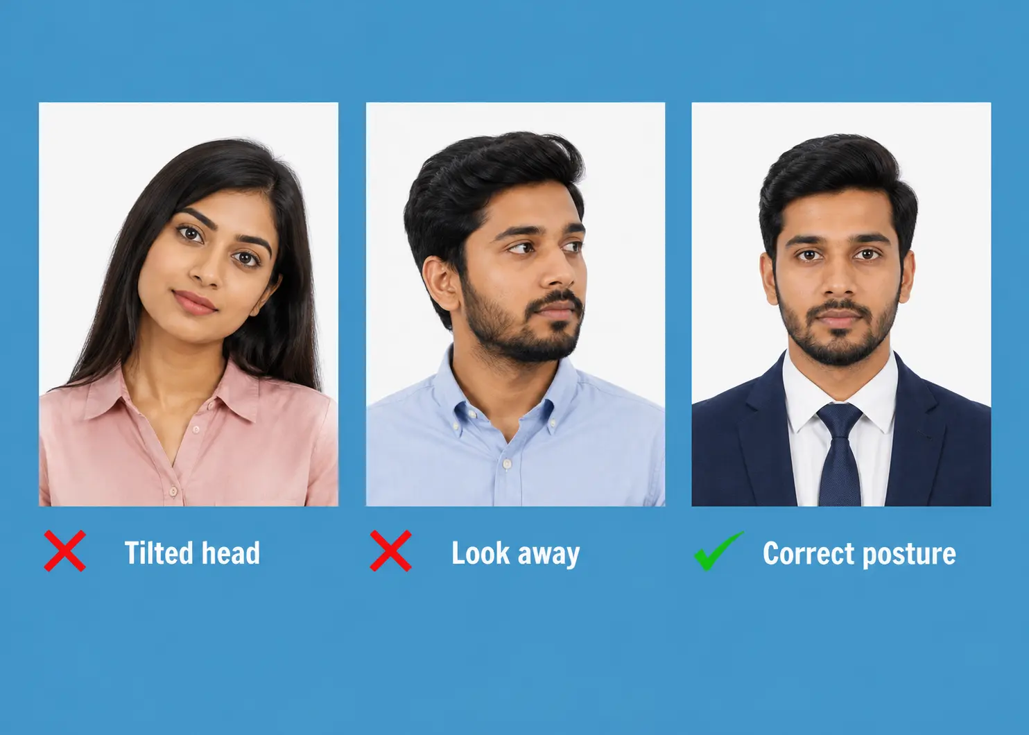 Head Straight and Direct Camera Posture